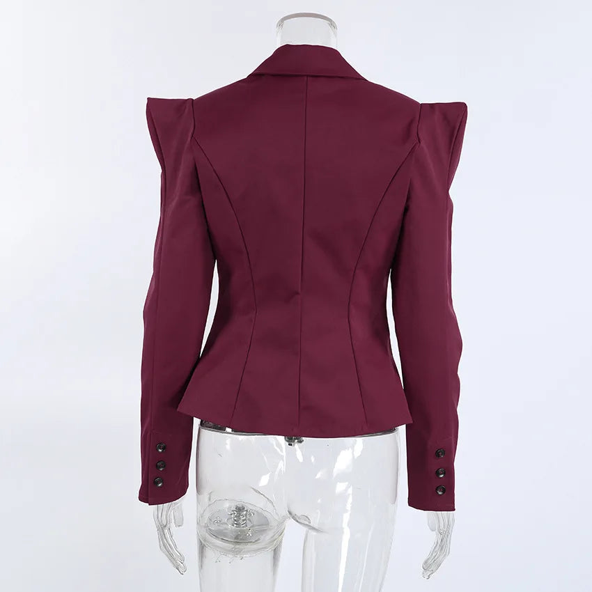 Fall,Winter,European,Clothes,Shoulder pad，Suit coat,Sexy,Patchwork,Elegance,Women,Tops,Long Sleeve,Slim,Hot,Jacket,New,6721001