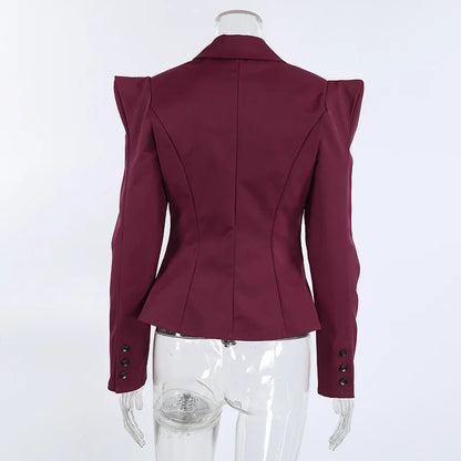 Fall,Winter,European,Clothes,Shoulder pad，Suit coat,Sexy,Patchwork,Elegance,Women,Tops,Long Sleeve,Slim,Hot,Jacket,New,6721001