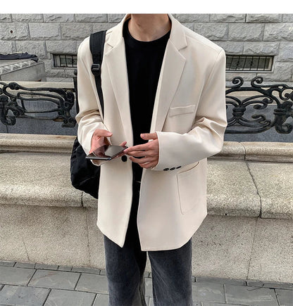 Blazers Men Casual Loose Suit Jackets Male Korean Leisure Daily Streetwear All-match Simple Suit-tops  blazer mascullino