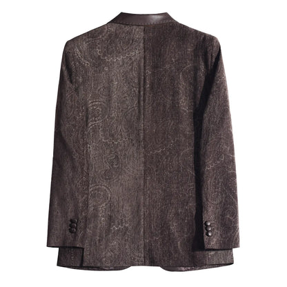 High-quality men's fashionable suit jackets, autumn and winter casual patchwork suits, new high-end patchwork suits