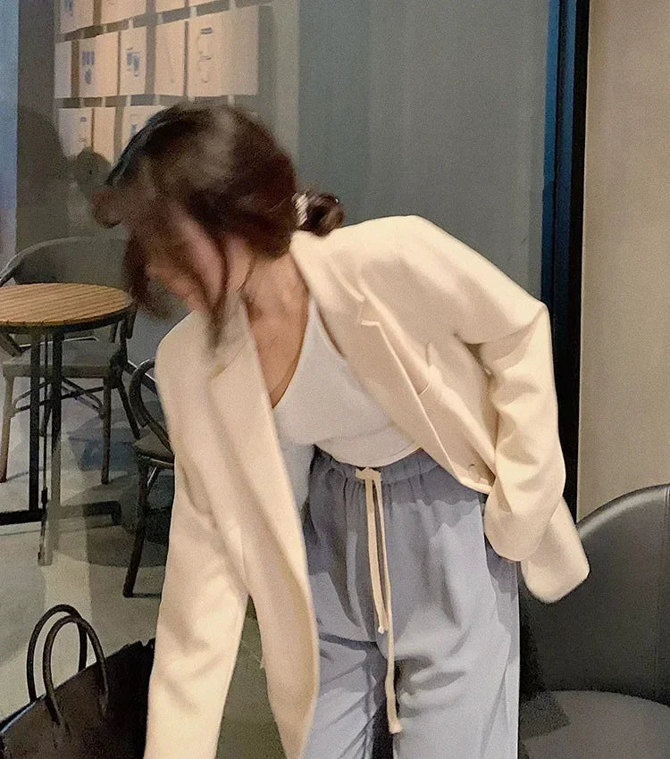 Women's Slim Fit Long Sleeve Blazer Elegant Office Blazer Casual Korean Fashion Street Trend Spring Autumn New