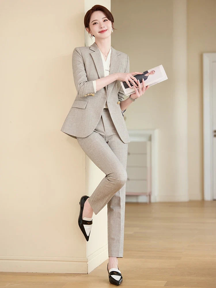 Stylish Professional Womens Boutique Pant Suit. Two-Piece Trousers + Suit Jacket, 2026 Autumn and Winter New Style