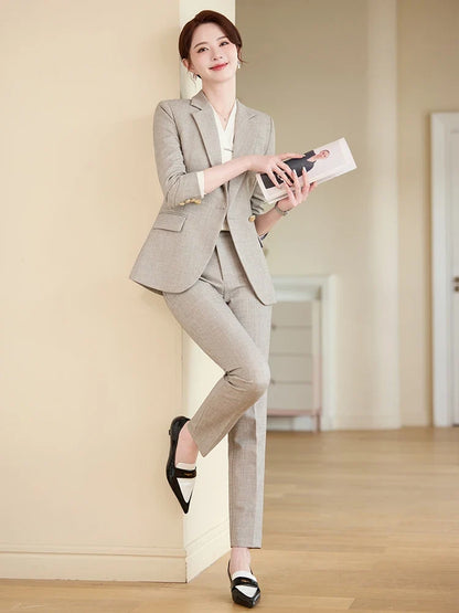 Stylish Professional Womens Boutique Pant Suit. Two-Piece Trousers + Suit Jacket, 2026 Autumn and Winter New Style