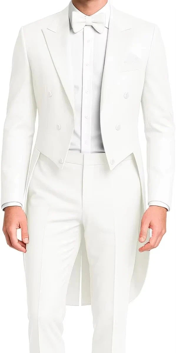 Costume queue de pie homme, costumes homme 2 pièces, pantalon blazer slim, veste queue de pie à un bouton pour bals, concerts, mariages