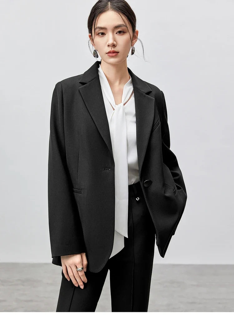 Blazer Women 2026 Spring Black Suit Jackets Office Business Workwear Casual Blazers Coat Female Outerwear Clothing