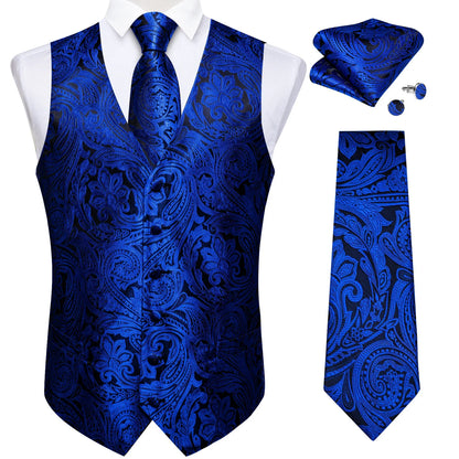 Men's Suit Vest and Tie Set – Single Breasted Waistcoat with Necktie and Pocket Square for Weddings and Business Events