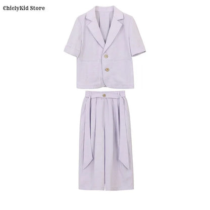 Boys Solid Short Sleeves Blazer Jack Vest Pants Children Suit Waistcoat Wedding Clothes Sets Toddler Formal Dress Kids Tuxedos