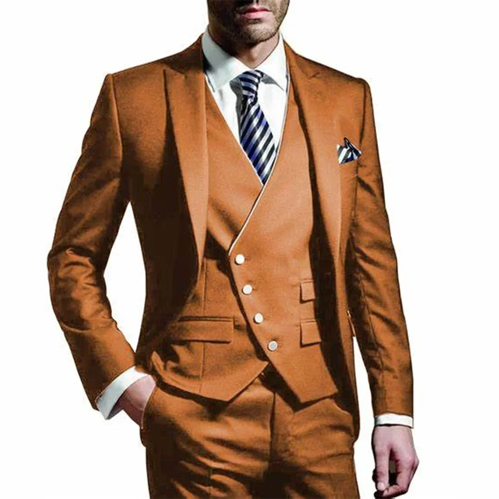 Italian Men Wedding Suits Groom Set Marriage Classic Vintage Tuxedos Prom Jacket Costume Homme Pour Mariage 3 Piece Suit For Men