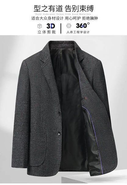 Blazer Autumn and Winter Men's Fashion Business Outdoor Travel Checkered Wedding Youth Slimming Casual High Formal Wear Blazer