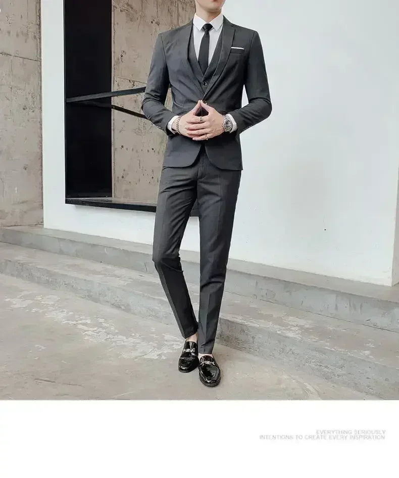 Costume blanc trois pièces pour homme, anti-plis, infroissable, anti-adhérence des poils, costume de travail formel d'affaires, vêtements de travail quatre saisons Dr