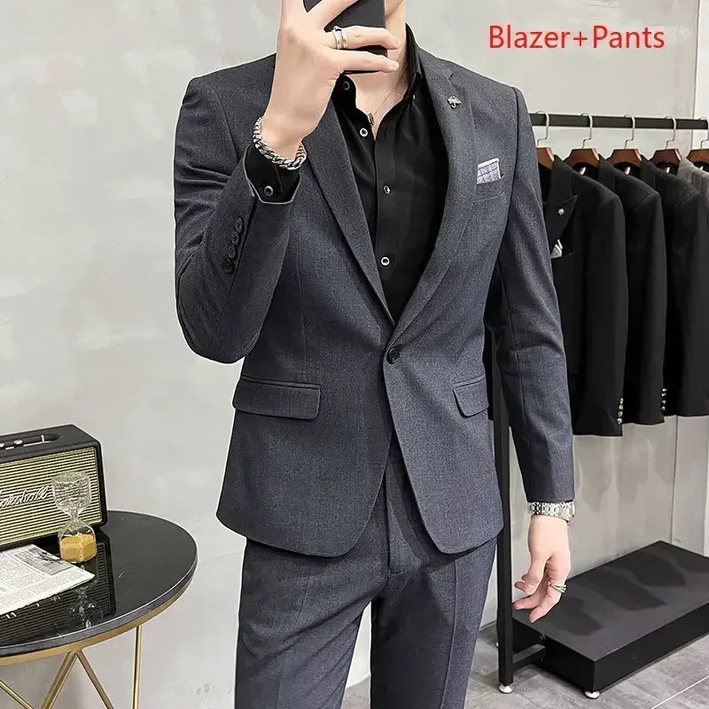 Men's Slim Fit Wedding Suit – Blazer & Pants Set