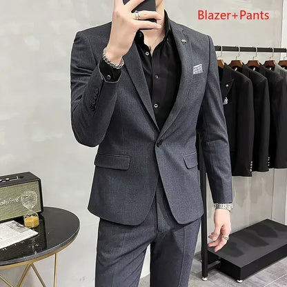 Men's Slim Fit Wedding Suit – Blazer & Pants Set
