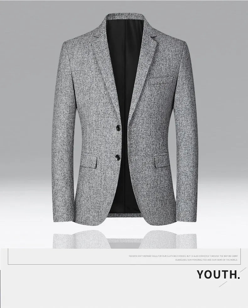 High Quality Men's Blazer Spring Non Ironing Solid Suit Jacket Business Casual Blazer Men Clothing Wedding Suit Jackets A5FX102