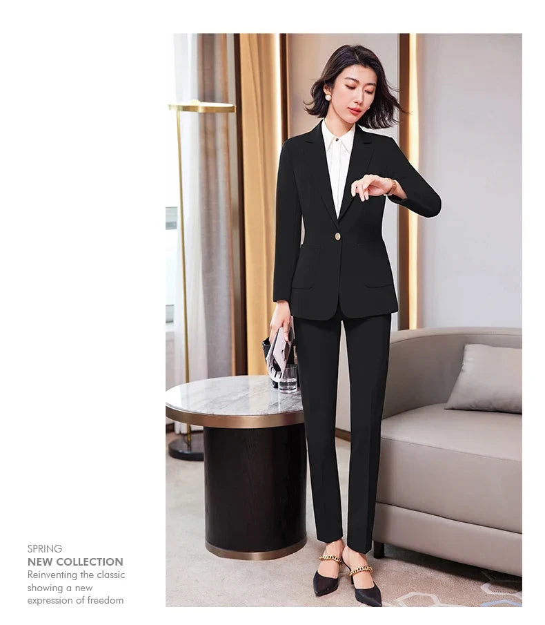 Women's Professional Pants Suit High-Quality Autumn Winter Wear Show Time Increased Temperament