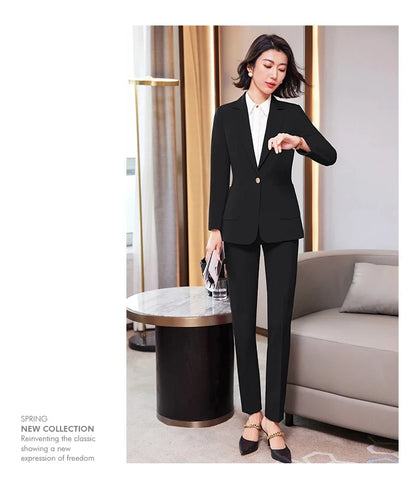 Women's Professional Pants Suit High-Quality Autumn Winter Wear Show Time Increased Temperament