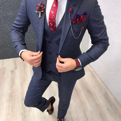 2023 Slim Fit Wedding Groom Tuxedo Suits 3 Pieces Set for Men Formal Business Party Blazer Bridegroom Groomsmen Suit New Arrival