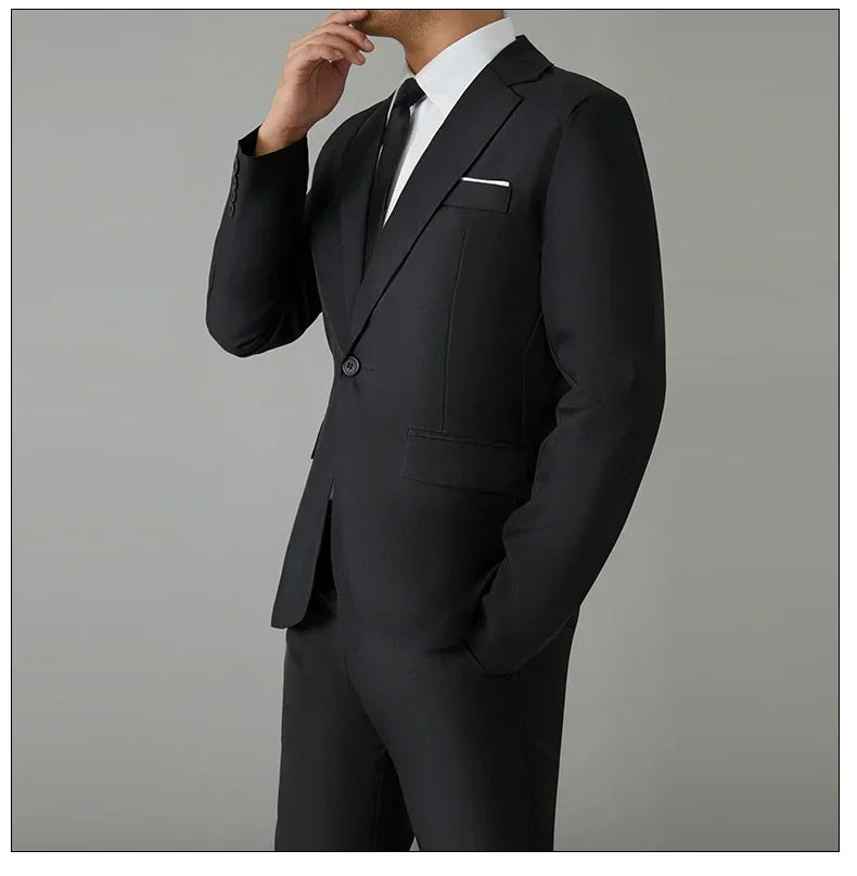 Men's Slim Fit Suit Set – Smart Casual Blazer and Pants for Business, Wedding & Formal Occasions