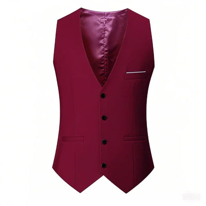 Men's Suit Vest Single Breasted Sleeveless Waistcoat for Weddings and Formal Events