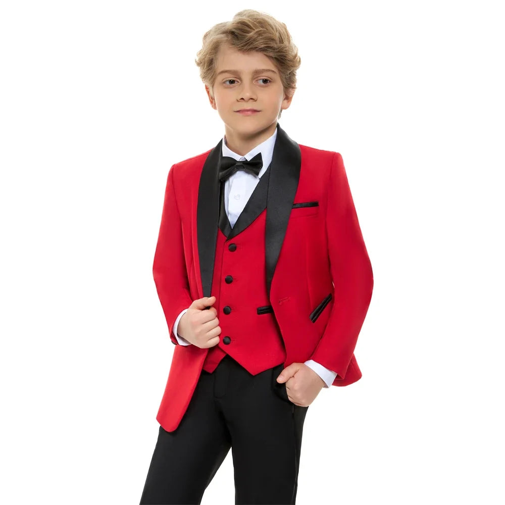 Boys Formal 5-Piece Suit Set Kids Wedding Outfit Ages 3–14