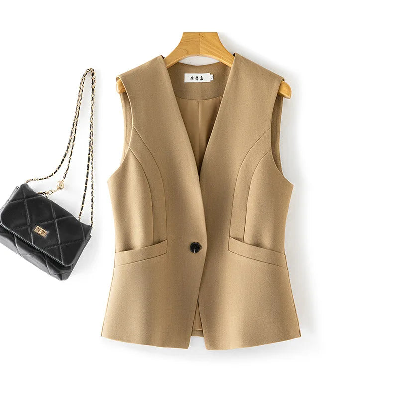 Women's Vest 2026 Spring Autumn Sleeveless Short Jacket New Commuter Versatile Female Waistcoat Tops Outerwear Chaleco Mujer