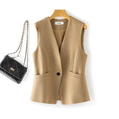 Women's Vest 2026 Spring Autumn Sleeveless Short Jacket New Commuter Versatile Female Waistcoat Tops Outerwear Chaleco Mujer