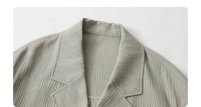 Women's Blazer Solid Casual Long Sleeve Jacket Texture Thin Suit Coat Shorts Office Lady Tops 2023 Summer New Fashion