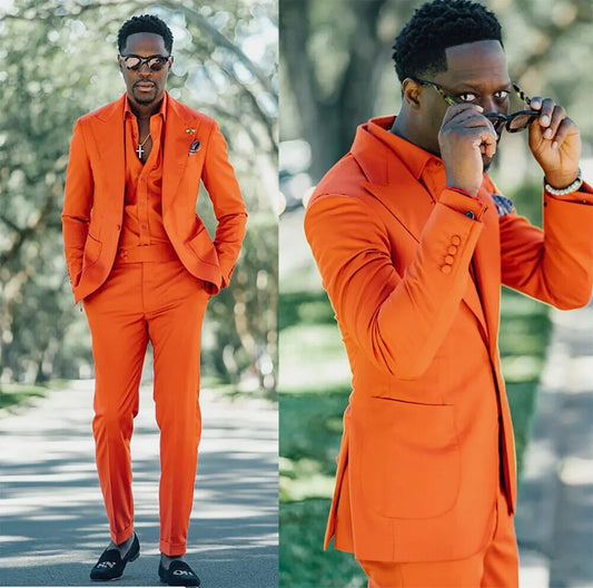Men's Suit Unique 3Pieces Blazer Vest Pants Bow Collar Single Breasted Buckle  Work Wear Bussiness Wedding Costume Size Color