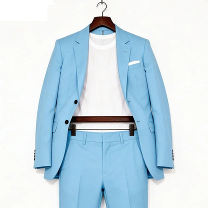 Smart Casual Slim Fit Men Suits 2 Piece Groom Tuxedos Single Breasted Blazer Pants Sets Prom Business Costume Homme Men Outfits