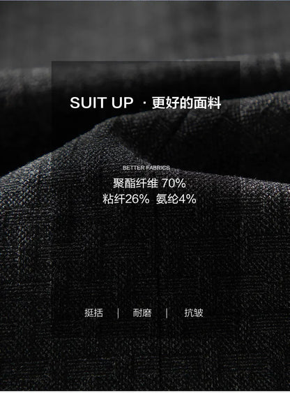 2025 Men's High-End Boutique Wool Suit Casual Business Top Coat Fashion Gentleman Party Four Seasons Elegant Tailored Suit