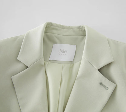 Versatile Elegant Style Blazer Jacket for Women 2025 New Arrival Unique Design Office Loose Top Green Chic Coat 25FS11075