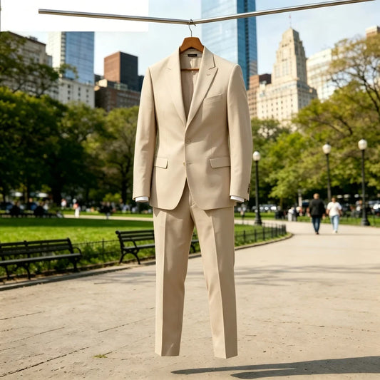 Men's Solid Color Business Terno Casual Workwear British Style Wedding Suit Performance Casual Male Suits Fashion