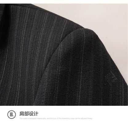 Men's Smart Casual Blazer – Single Breasted Polyester Jacket for Middle-Aged Men – Spring Autumn
