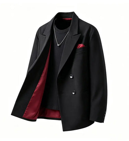 Double Breasted Clothes for Man Blazer Homme Luxe High Quality Luxury Corsage Designer Mens Black Elegant Chaqueta Formal Hombre