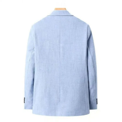 KIDWHXR Man Suit Coat Korean Solid Color Single-breasted Male Blazer Slim Long Sleeve Breathable Business Casual Men Outerwear