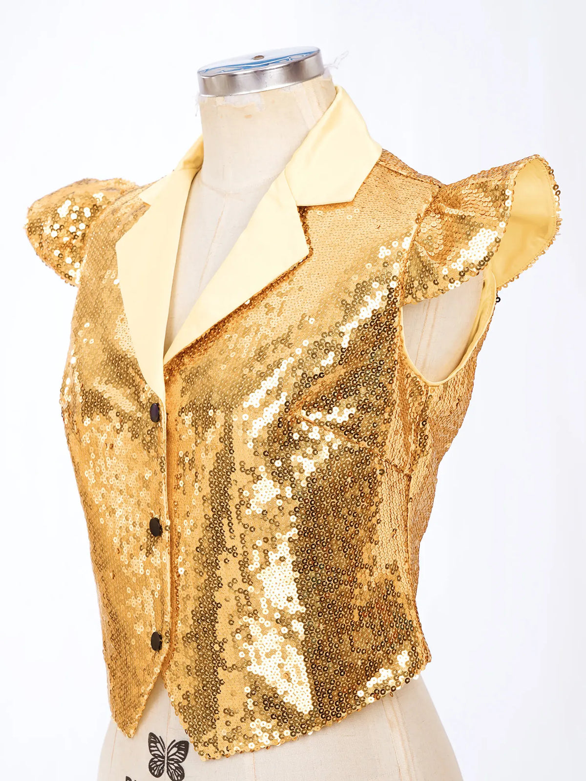 Women's Vest Dressy Party Tops Sequins Waistcoat Sparkly Sleeveless Vests Rave Music Festival Nightclub Jazz Dance Cosutme
