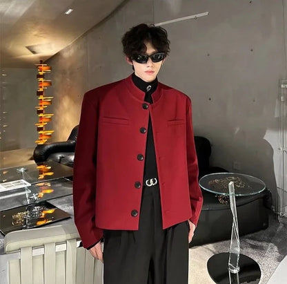 Trendy 2025 Short Coats Single Breasted Man Suits and Blazers Spring Clothes Elegant New in Original Handsome Jacket for Men