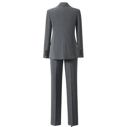 Fashion Classic Women's Trouser Suit Set Two Piece Outfits Woman Elegant 2 Pieces Sets Blazer Jacket Pants Office Wear Lady