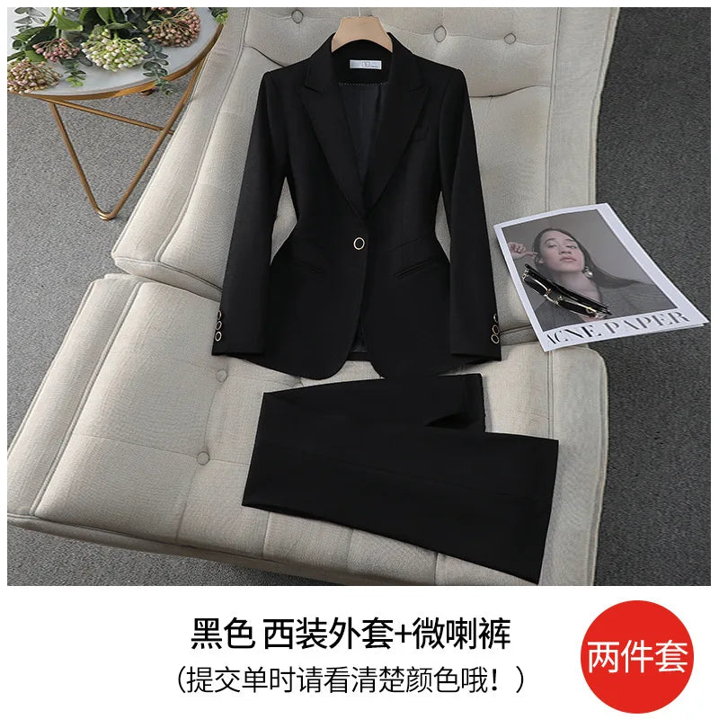 2025New Spring and Autumn High-End Manager Professional Formal Suit, High-End Women's Suit Set, Elegant Workwear, Slim Fit