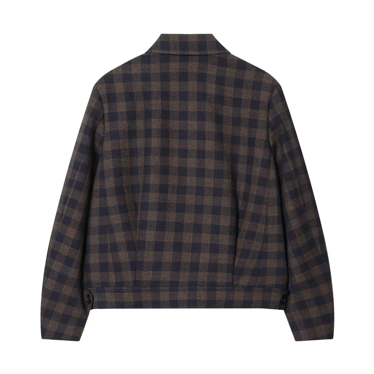 Women Brown Plaid Jacket Coat Vintage Harajuku Streetwear Long Sleeve Blazer Jacket Outerwear 2000s Clothes Spring Autumn 2026