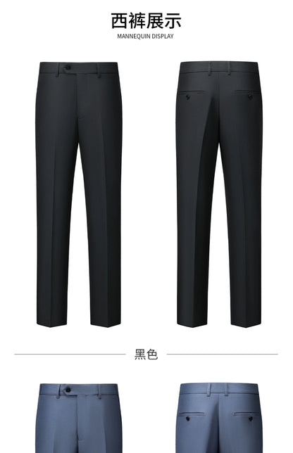 Men's Wool Blend Three-Piece Suit – Slim Fit British Style for Weddings & Formal Occasions