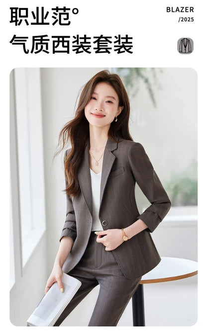 Fashion professional women's clothing, high-quality two-piece pants+jacket, exquisite elegant, new for autumn winter 2025
