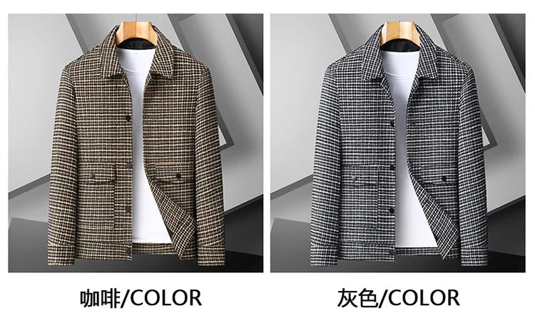 Large Size Men's Casual Jacket Lapel Shirt Handsome Spring Autumn Plus Fat Trendy Brand Loose Top for Youth