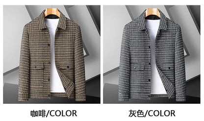 Large Size Men's Casual Jacket Lapel Shirt Handsome Spring Autumn Plus Fat Trendy Brand Loose Top for Youth