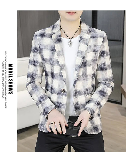 Blazer Men's Fashion Outdoor Travel Gentleman Wedding Slimming Business Versatile Trendy Casual Korean-style Formal Wear Blazer