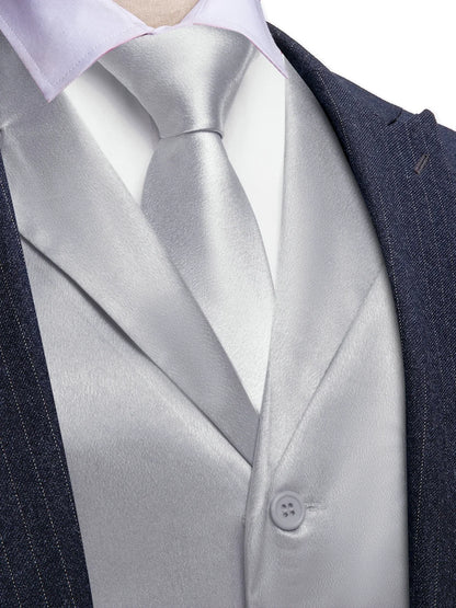 Men's Satin Vest Set with Tie, Bowtie & Pocket Square – Slim Fit for Weddings & Formal Occasions