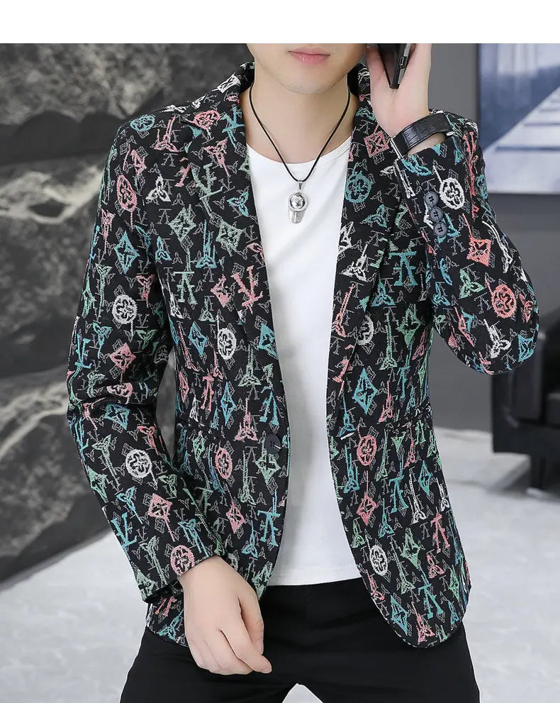 Blazer Men's fashion outdoor travel gentleman wedding Slimming Business versatile Trendy Casual Korean-style formal wear Blazer