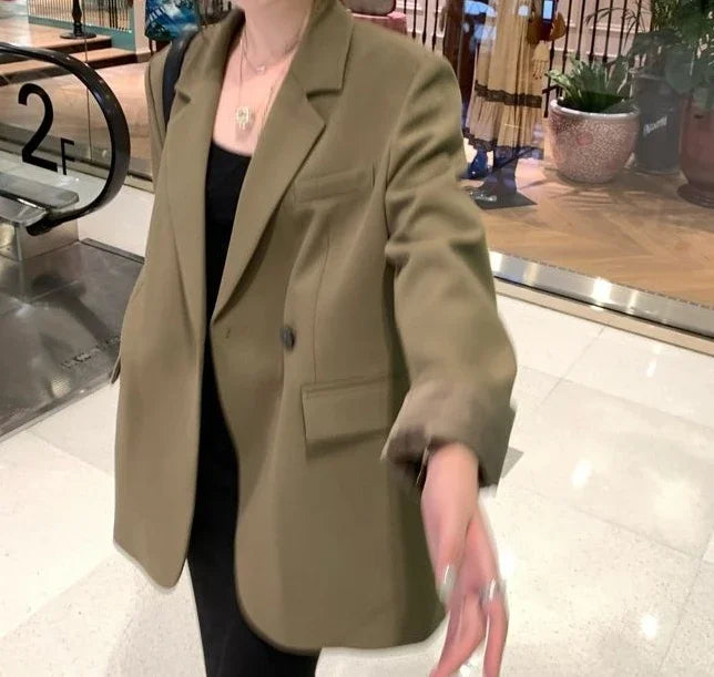 Clothes Coats for Women Black Jacket Blazer Woman Solid Outerwears Loose Korean Style Popular Deals High Quality Fashion 2025