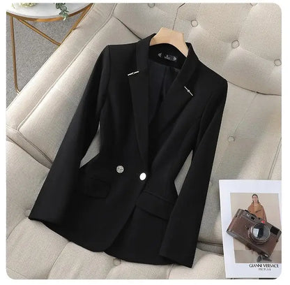 Spring Women's Casual Blazers Feminino Korean Style Fashion Long Sleeve Plus Size Jackets Coats Outerwears Veste Femme