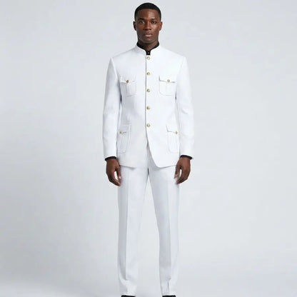 Men's 2-Piece Suit Set – Slim Fit Business Casual & Wedding Groom Suit