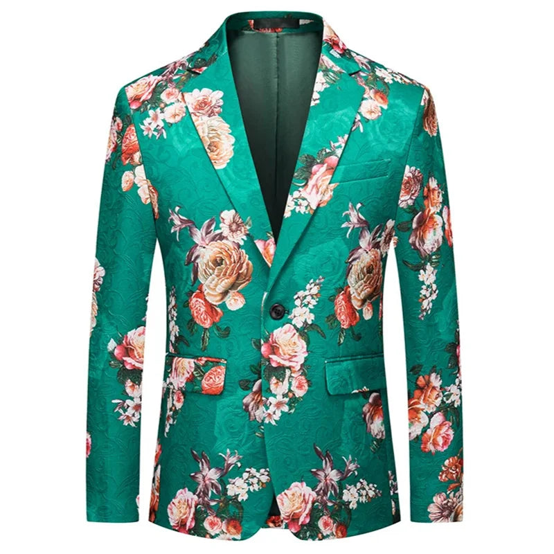 Men's Jacquard Slim Fit Blazer – Formal Wedding & Party Tuxedo Jacket